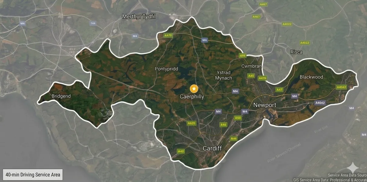 Areas covered by Swiftflow Plumbing & Heating — South Wales